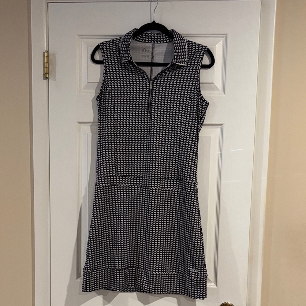 Nivo Women’s Black & White Sleeveless Houndstooth‎ Athleisure Golf Dress size XS